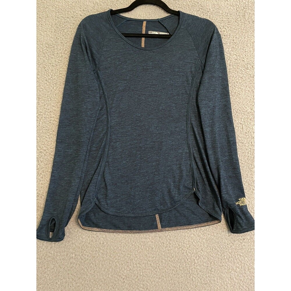 The North Face TNF Women's XS Flashdry LS Teal  Poly Lightweight Heathered
